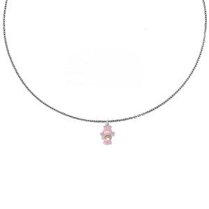 Care Bears "Pink Bear" Silver Charm Necklace